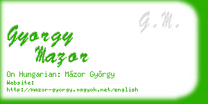 gyorgy mazor business card