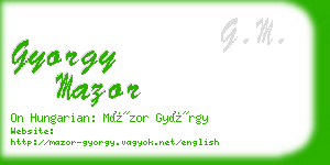 gyorgy mazor business card